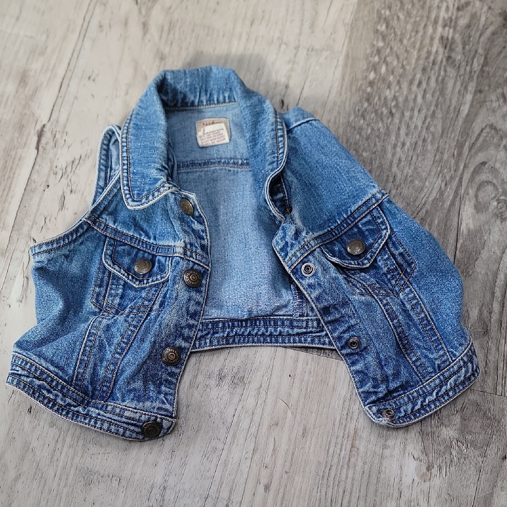 Vintage Stylish Blue Denim Vest for Kids